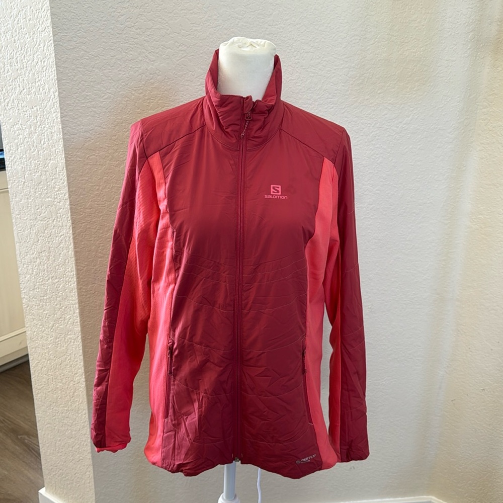 Salomon Womens Drifter Mid Jacket Shell Ski Snow Reversible Size Med Pink Orange